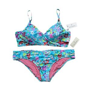 NWT Vera Bradley Superbloom Sketch Sophia Swim Floral Secure Hook Bikini Set